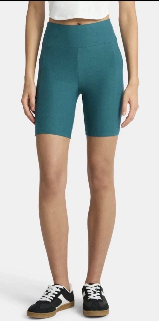 No Boundaries junior 7" Inseam Bike Shorts Cell Phone Pocket XXS/XS Teal casual